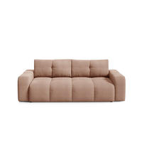 BETTSOFA DUCA Orange Jersey- Stoff mit Schlaffunktion - Orange, Holz (259/90/99cm) - MASSENO