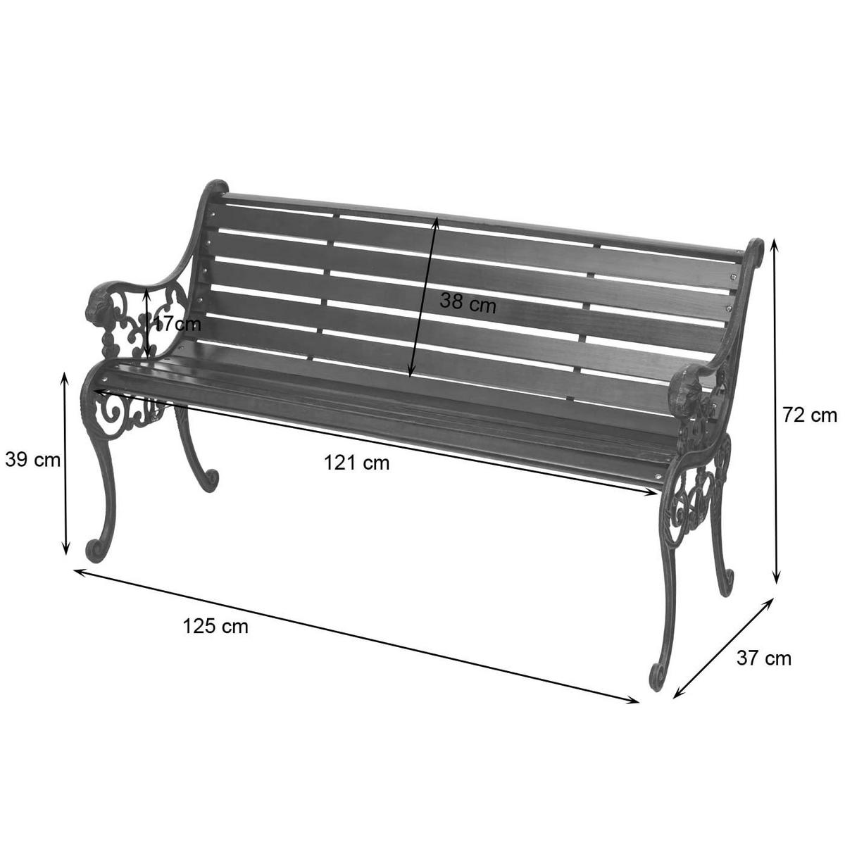 GARTENBANK 72x125x37cm 2-Sitzer Braun - Braun, Holz (125/72/37cm) - PROREGAL