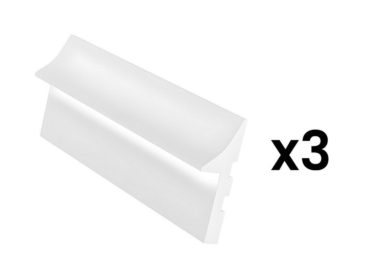 SOCKELLEISTE - 290 cm x 4.5 cm - plastik - weiß Radeno - Weiß, Kunststoff (4.5/290/14.8cm) - Vente-Unique