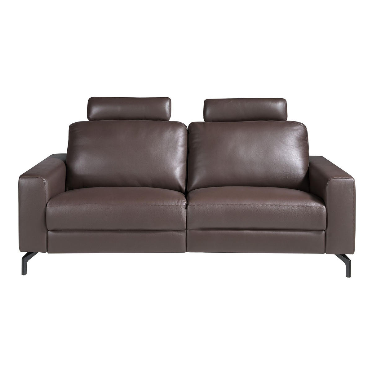SOFA 3-Sitzer-Relax aus schokoladenbraunem Leder 206/98/89 cm - Dunkelbraun/Schwarz, Leder/Metall (206/89/98cm) - ANGEL CERDA