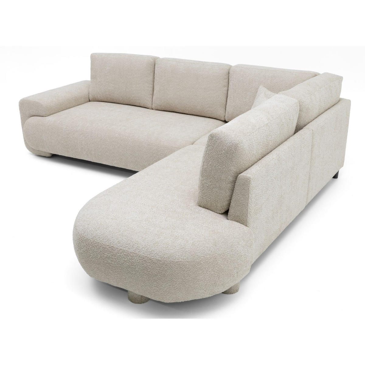 4-SITZER Ecksofa MIRABEL L Rechts 255x285 cm Bouclé Creme - Creme, Holz/Kunststoff (255/285cm) - Muffo