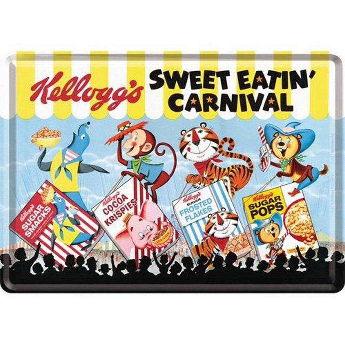 MINIBLECHSCHILD 10/14 cm Kellogg's Sweet Eatin Carnival - Multicolor, Metall (14/10/0.1cm) - Nostalgic-Art