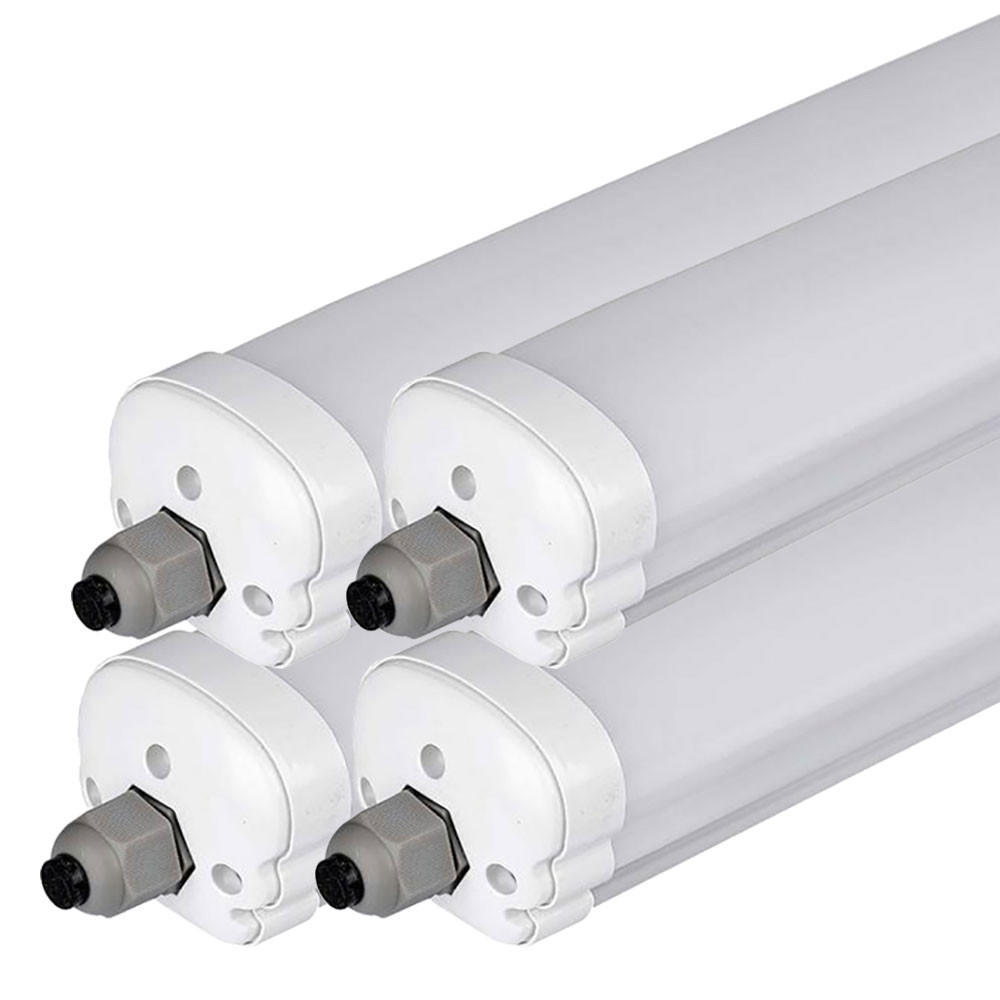 LED DECKENLEUCHTE Weiß Kunststoff 4er Set - Weiß, Kunststoff (120/6.6/5.8cm)