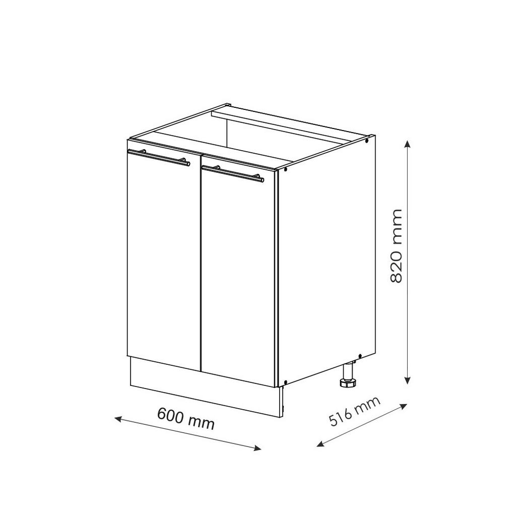 Thumbnail - Vicco Küchenunterschrank, Weiß, Anthrazit, Holzwerkstoff, 2 Fächer, Quadratisch, 60x82x60 cm, Küchen, Küchenmöbel, Küche...