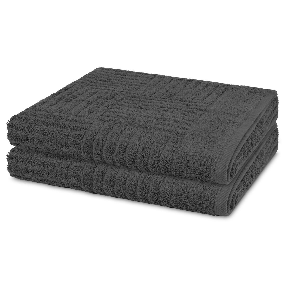 DUSCHTUCH Carre 2er-Set - Dunkelgrau, Textil (70/140cm) - Ross
