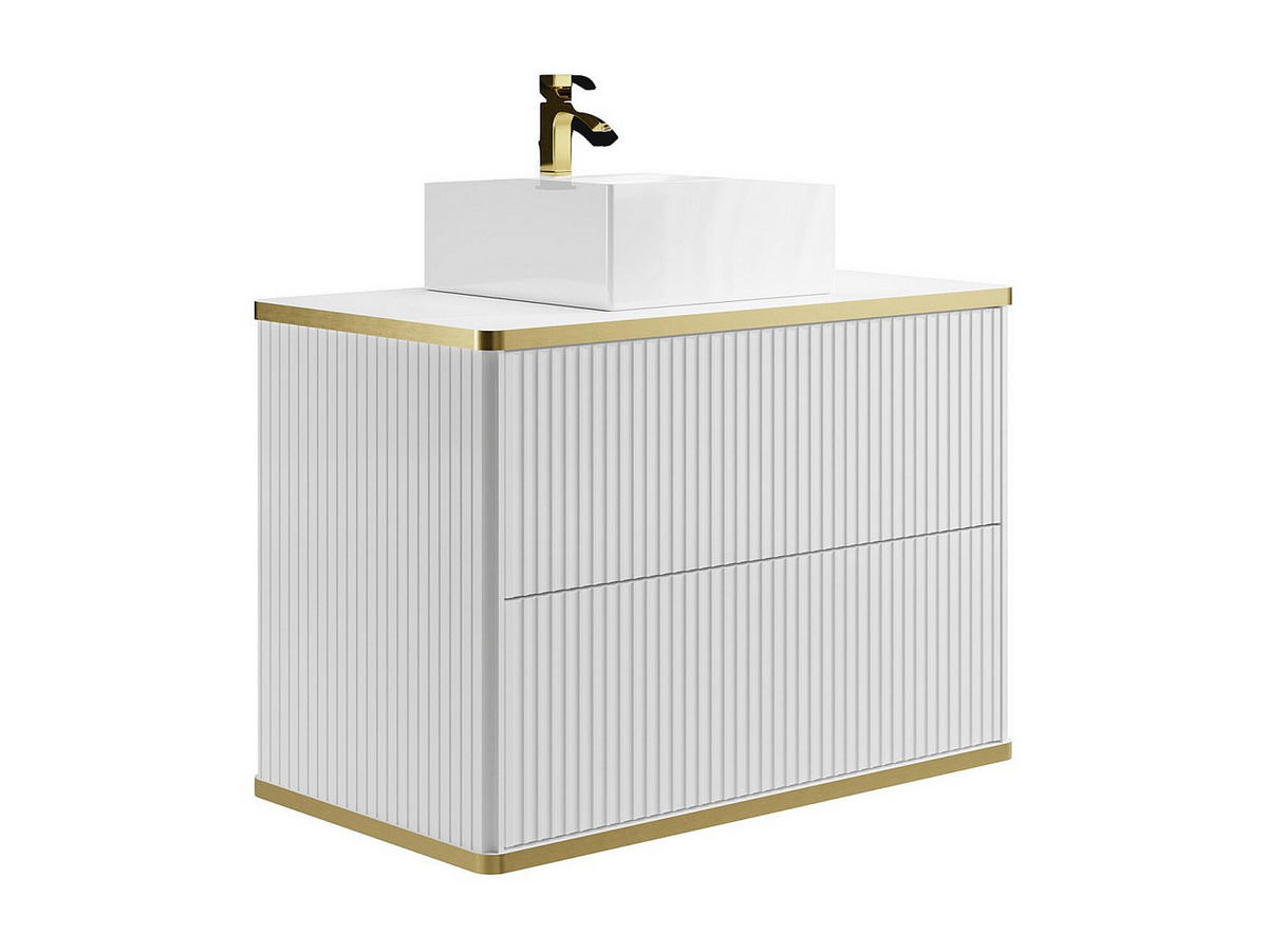 EINZELWASCHTISCH - 80 cm x 47 cm - Holz, Platte - Weiß - KELIZA - Weiß, Holz (80/54/47cm) - Vente-Unique