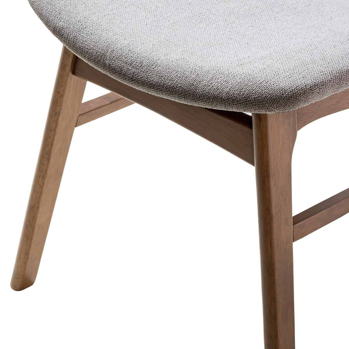 ESSZIMMERSTUHL - Webstoff / Gummibaum massiv - Hellgrau, Textil (47/81/53cm) - home24