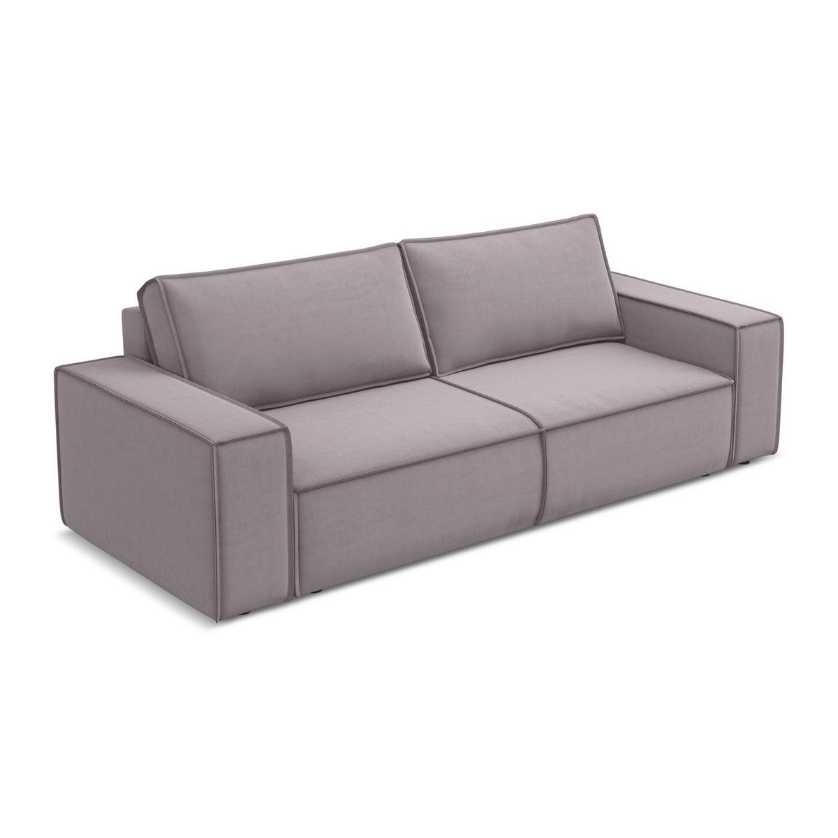 3-SITZER SOFA mit Schlaffunktion Samt Stoff Violett - Lila/Flieder, Kunststoff/Textil (255/85/105cm) - LaMiaSofa