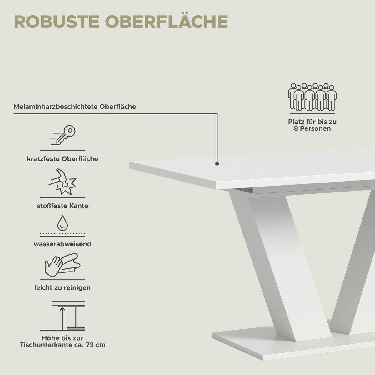 ESSTISCH MOTION (B/H/T: ca. 150/76/90 cm) in Weiß/weiß - Weiß, Holzwerkstoff (90/150/76cm)