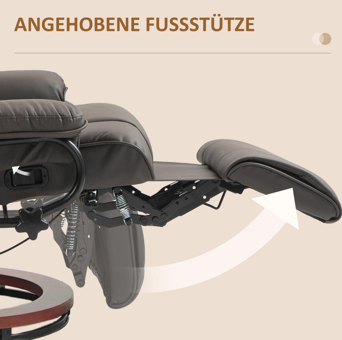 RELAXSESSEL in Braun 88x78x103 cm mit Liegefunktion und 360°-Drehfunktion - Braun, Kunststoff (78/103/88cm) - IVMEU