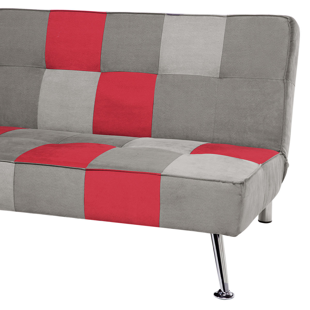 3-SITZER-SCHLAFSOFA Samtstoff Grau Olsker - Hellgrau, Textil (178/78/92cm) - Beliani