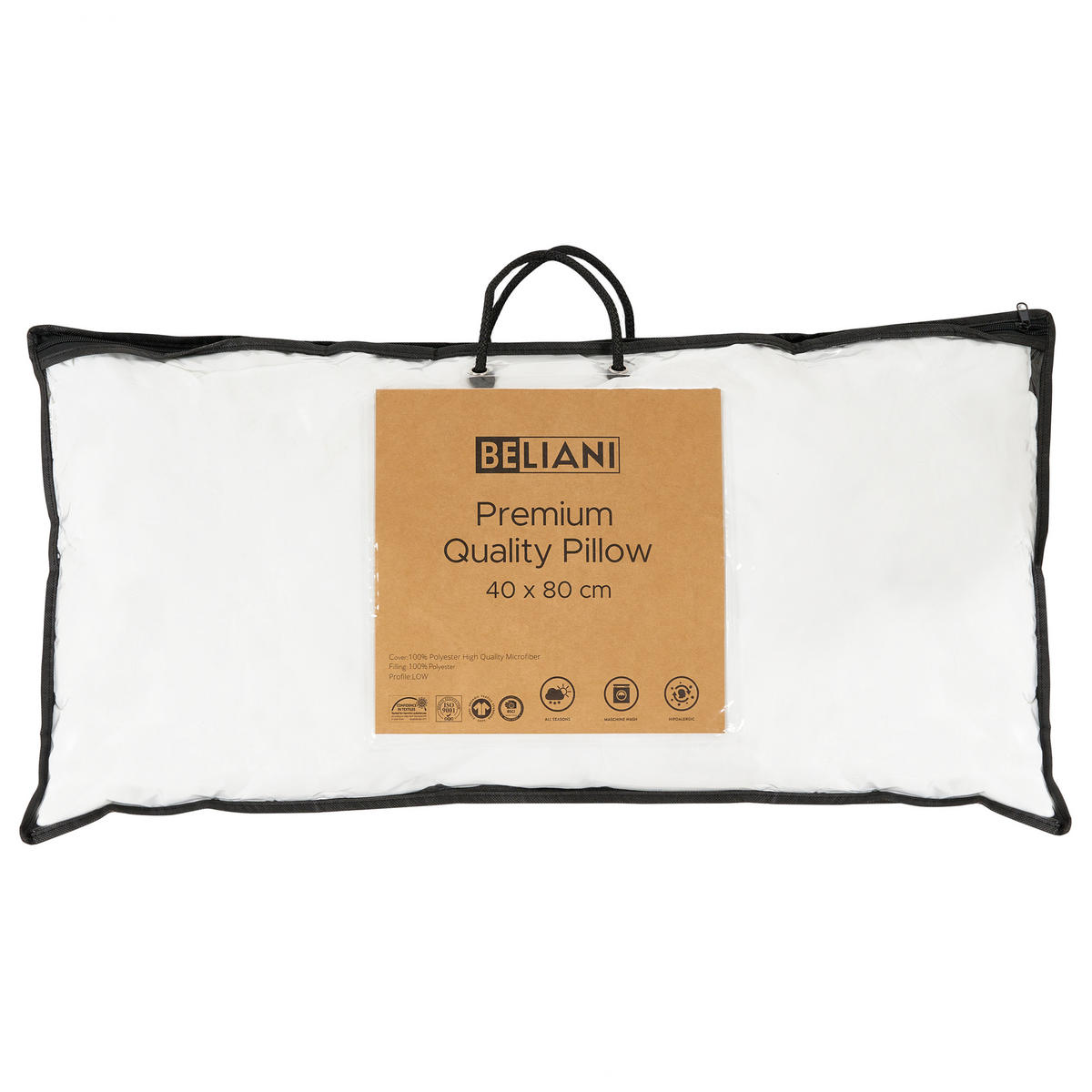 KOPFKISSEN Weiß 40/80 cm Errigal - Weiß, Textil (80/40cm) - Beliani
