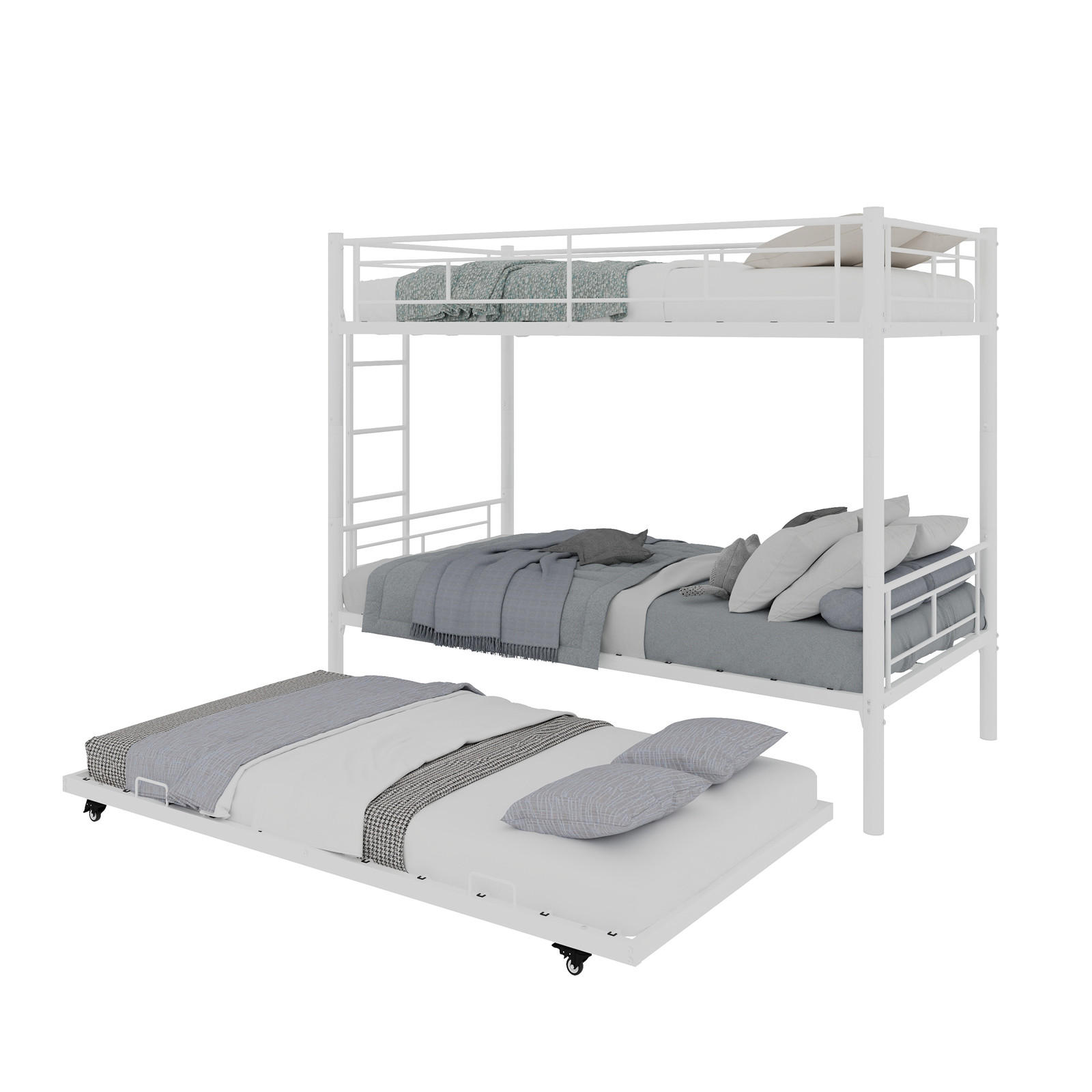 ETAGENBETT teilbar 196,6 x 97,8 x 156,5 cm Metall Weiß - Weiß, Holz (90/190cm) - Meubliv