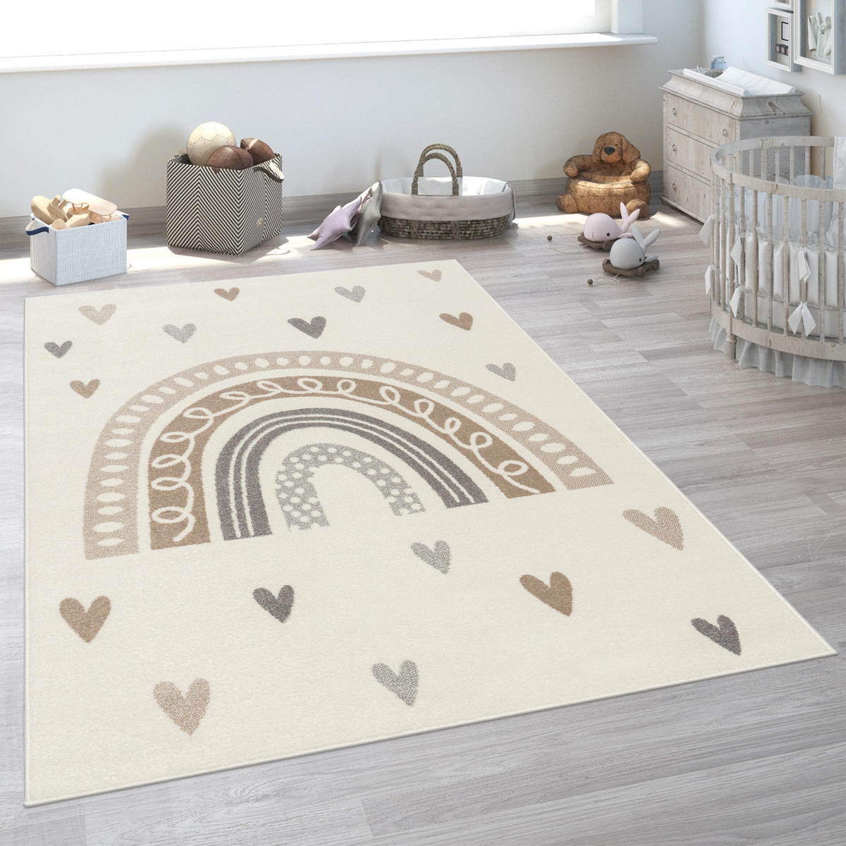 KINDERTEPPICH 160/160 cm Nino 887 - Beige, Textil (160/160cm) - Paco Home