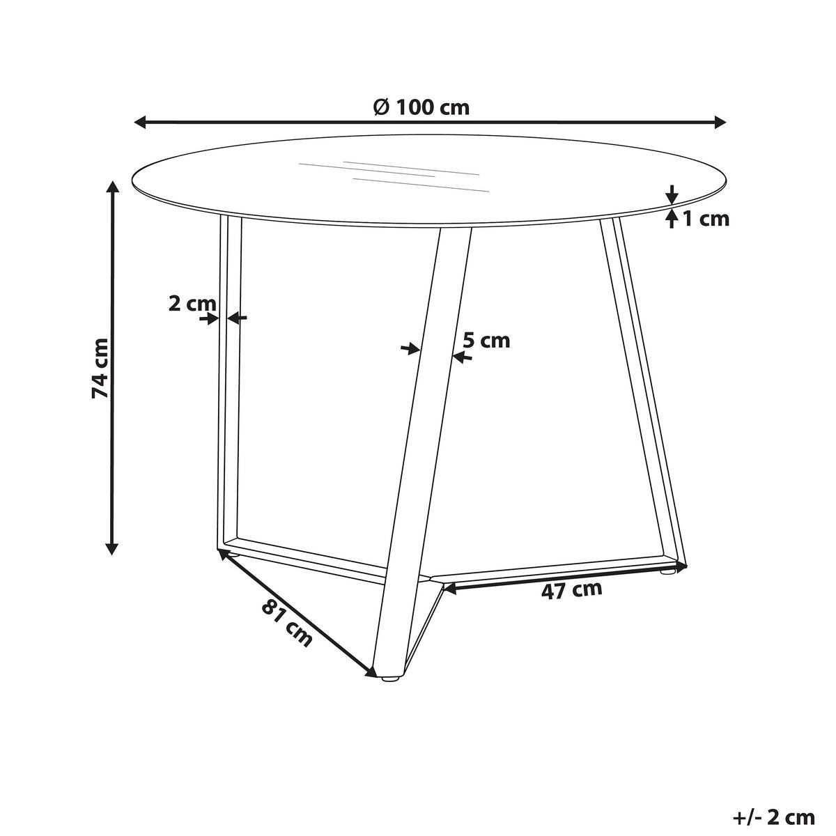 ESSTISCH 100/100/74 cm Schwarz Rund Kebri - Schwarz, Glas (100/100/74cm) - Beliani