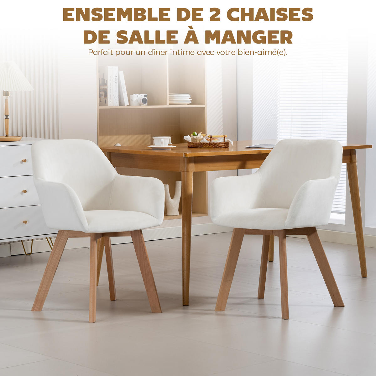 STÜHLE Creme 2 Stück - Creme, Textil (54/80/57cm) - GiPP
