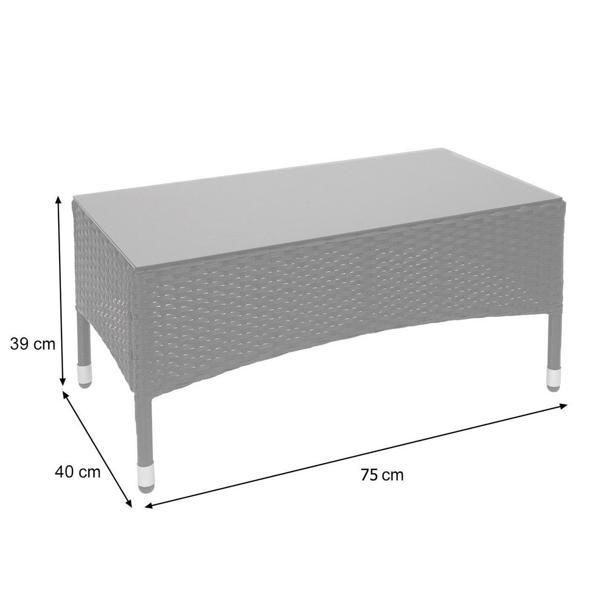 GARTEN-SET Schwarz Kissen Dunkelgrau - Schwarz, Metall - PROREGAL