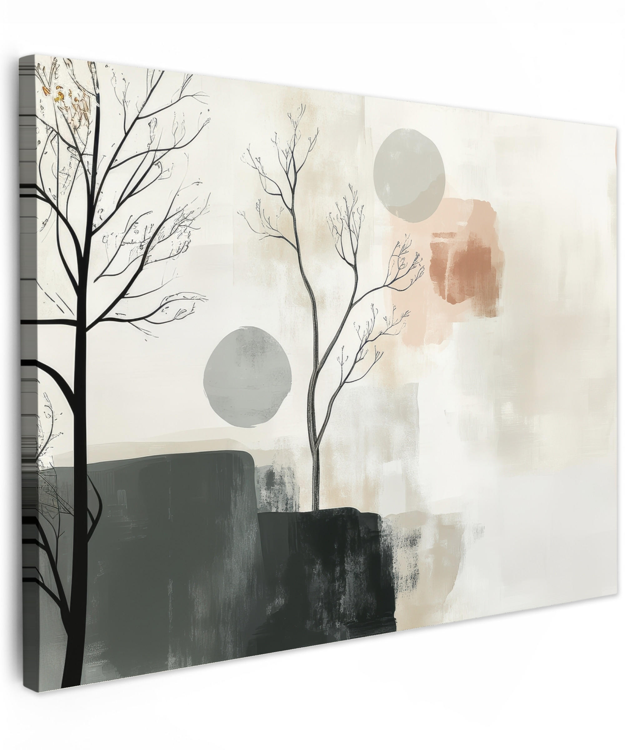 LEINWANDBILD Wabi sabi - Beige - Pflanze Wandbilder 80x60 cm - Sandfarben, Textil (80/60cm) - MuchoWow