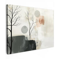 LEINWANDBILD Wabi sabi - Beige - Pflanze Wandbilder 80x60 cm - Sandfarben, Textil (80/60cm) - MuchoWow