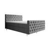 BOXBETT CHESTER PLUS 140x200, mit Matratze H3 und Topper, Monolith 92 - Grau, Holz/Textil (140/200cm) - Bedante