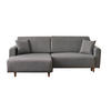 ECKSOFA mit Schlaffunktion und linksseitiger Récamiere - mane 246/160/85 cm - Grau, Holz (160/246cm) - Calicosy