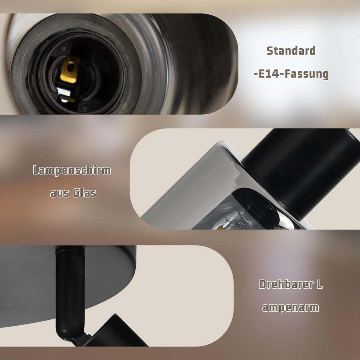 DECKENSTRAHLER Scheinrich 18/18/20 cm - Schwarz, Metall (20/18/18cm) - ZMH