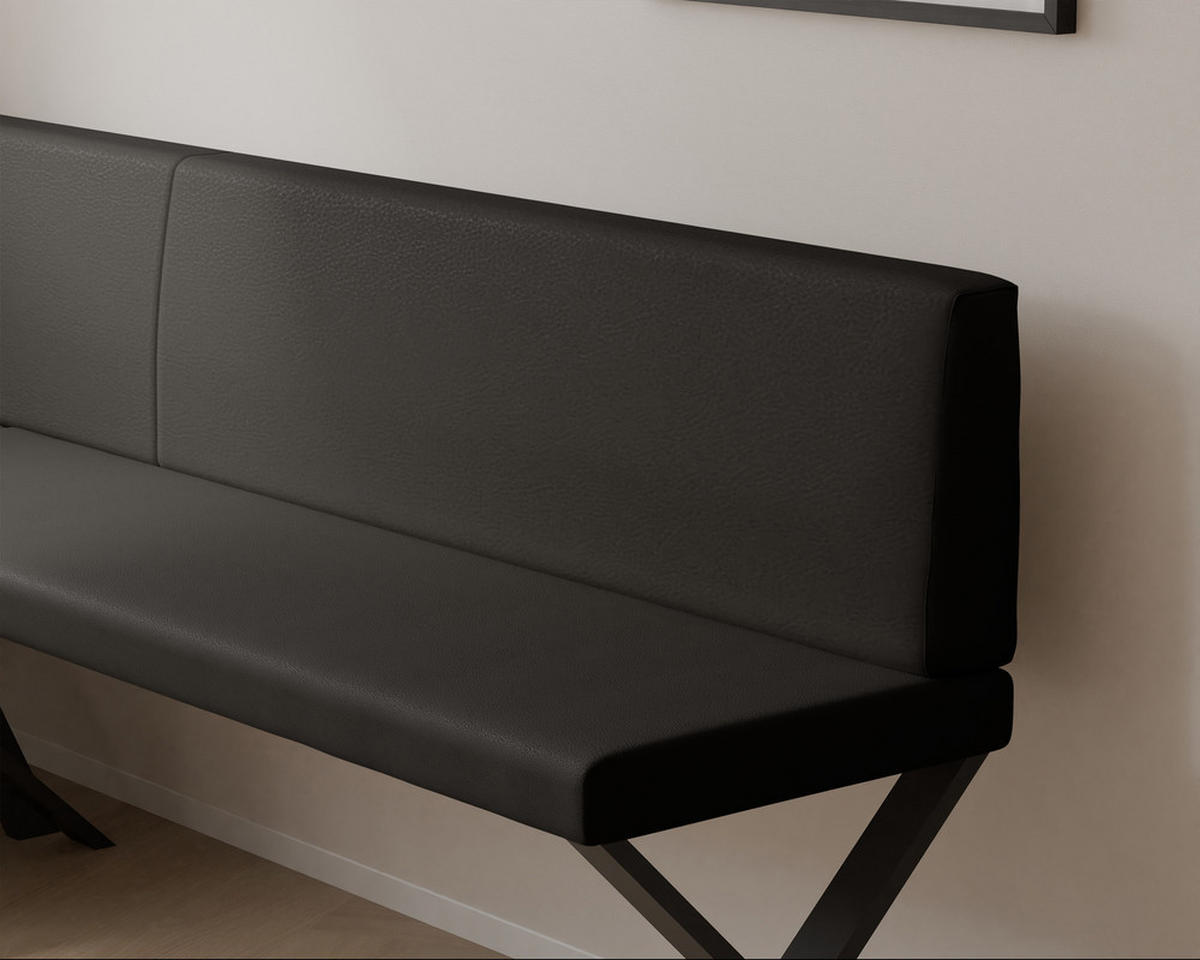 ECKBANK links VERO X Kunstleder glatt, 142/196 cm Anthrazit - Anthrazit, Kunststoff/Textil (142/196cm) - Idohome