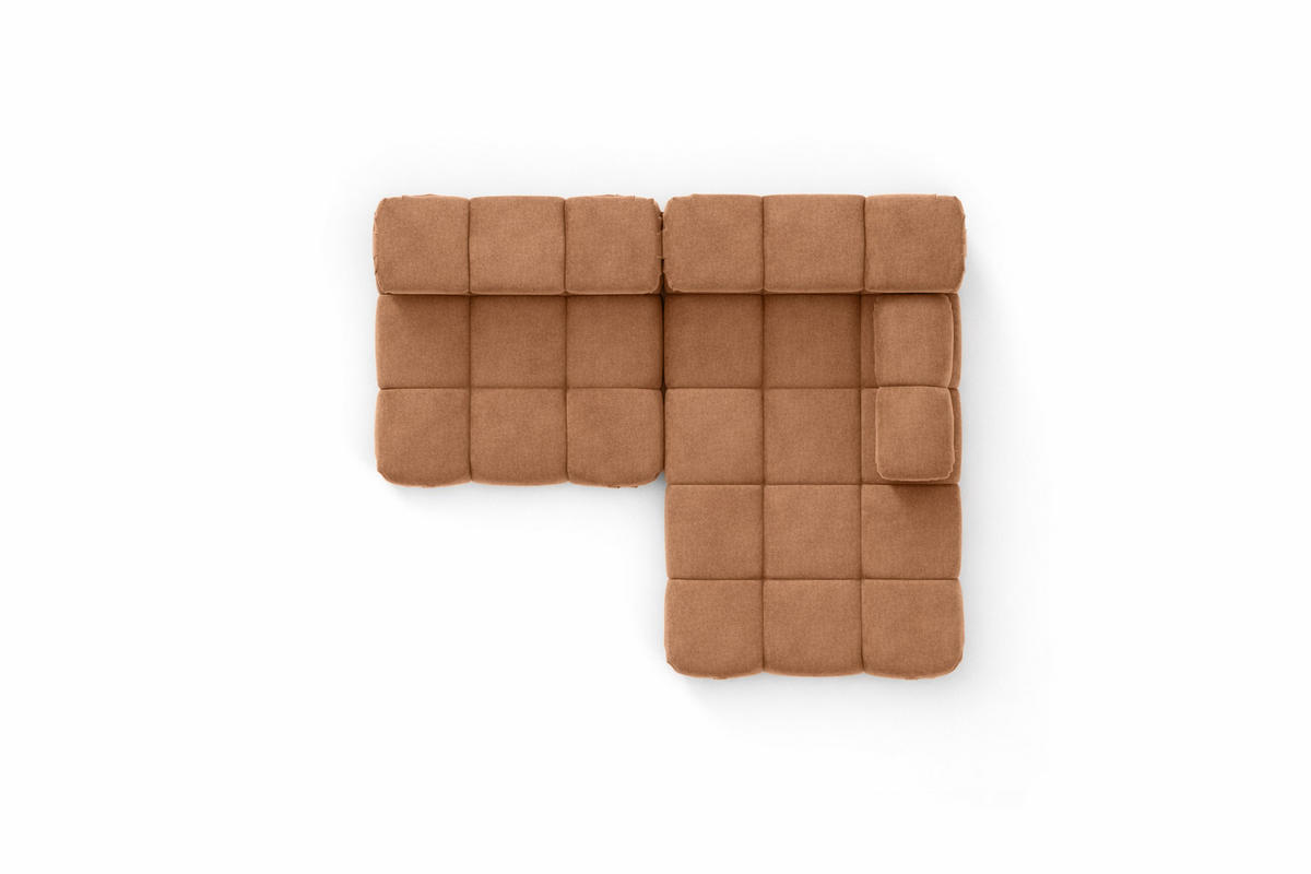 ECKSOFA L-Form Mini II Modular, Veloursstoff Salvador, Dunkelbeige, Rechts, Selia - Beige, Holz (190/160cm) - Kaiser Möbel