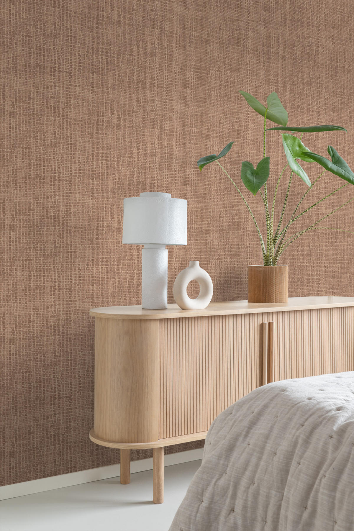 TAPETE Leinen-Optik 50 x 900 cm - Braun, Papier (50/900cm) - Origin Wallcoverings