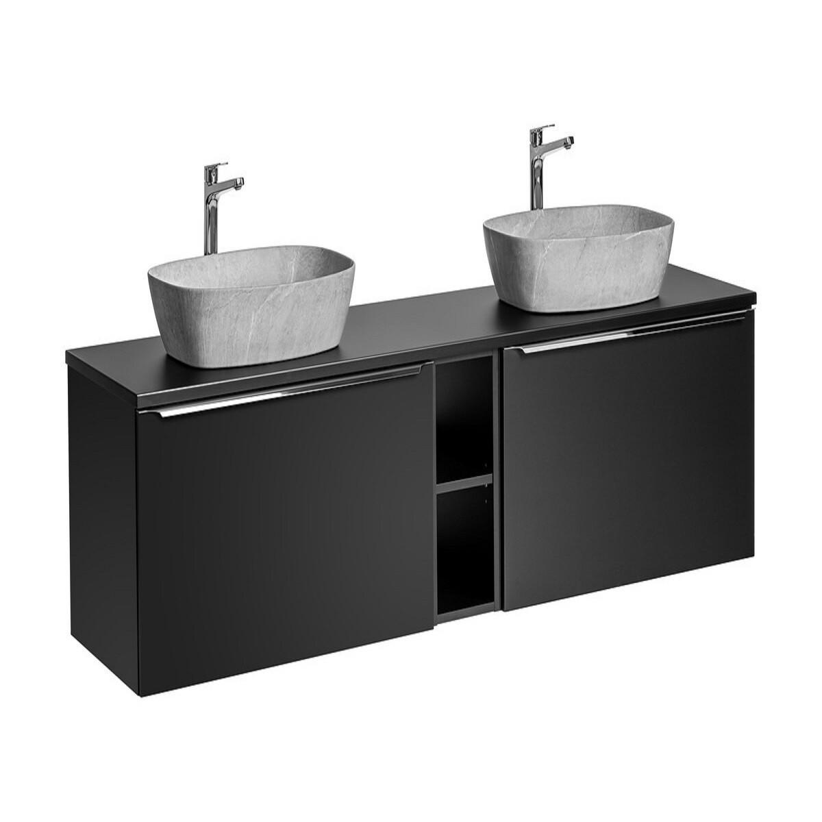 Milaros Markt Waschtischkombi Schwarz 180x46x46 cm