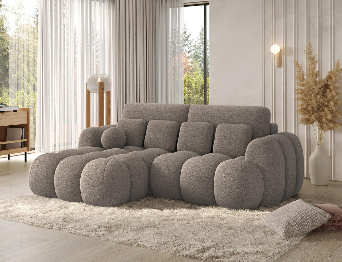 ECKSOFA COVELION L-Form – Schlaffunktion, Bettkasten, Wellenfederung, HR-Kaltschaum, inkl. Kissen, moderner Wohnkomfort - Braun, Kunststoff (260/167cm) - Wohnideebilder