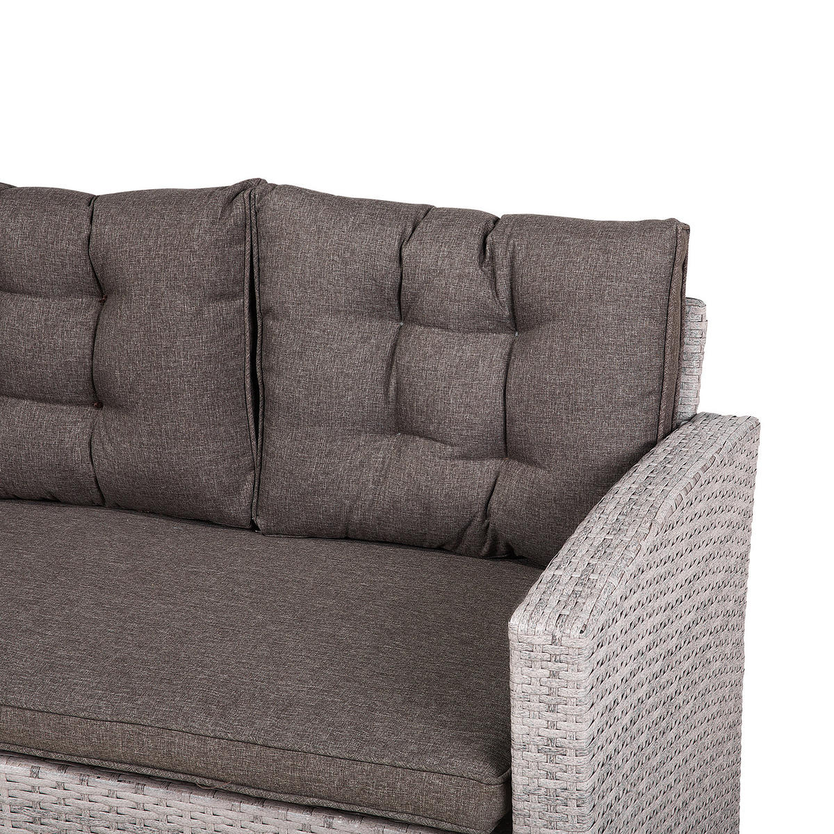 LOUNGE-SET 8-Sitzer grau Viterbo - Hellgrau, Kunststoff - Beliani