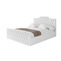POLSTERBETT mit Bettkasten, Fußteil und Lattenrost, Boxbett ohne Matratze - FALIO-Z 160x200 Weiß - Weiß, Holzwerkstoff/Textil (160/200cm) - ALTDECOR