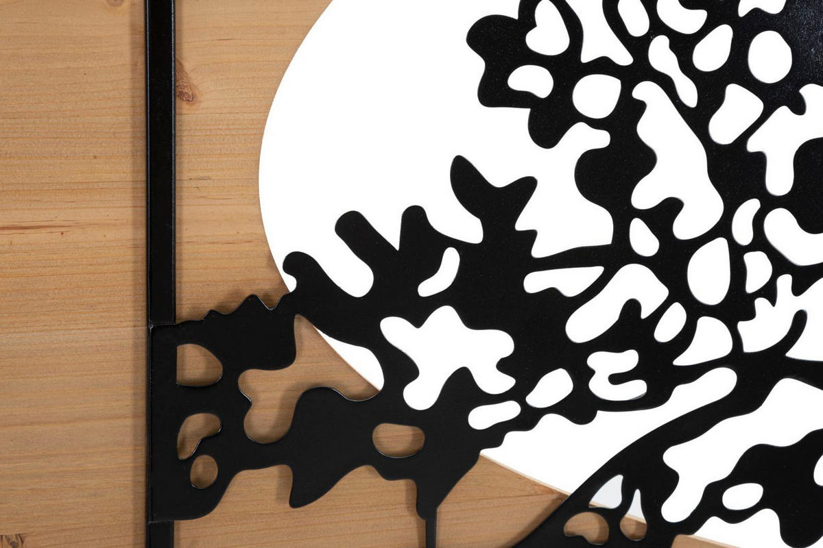 WANDDEKORATIONEN IM 3ER-SET Tree, schwarz und braun, Eisen und MDF, Motiv: Baum - Schwarz/Braun, Holzwerkstoff/Metall (176/90/2cm) - Mauro Ferretti