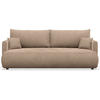 3-SITZER SOFA Ovo Mini Beige Velours Easy-Clean - Beige/Schwarz, Kunststoff/Textil (226/90/97cm) - Selsey