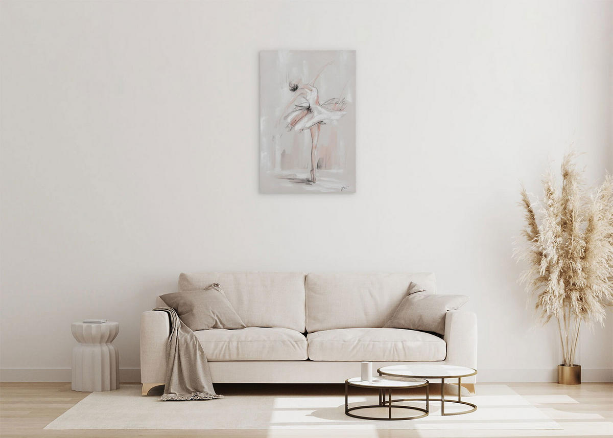 ACRYLBILD HANDGEMALT 60/90 cm - Beige, Holz/Textil (1.3/90cm) - KUNSTLOFT