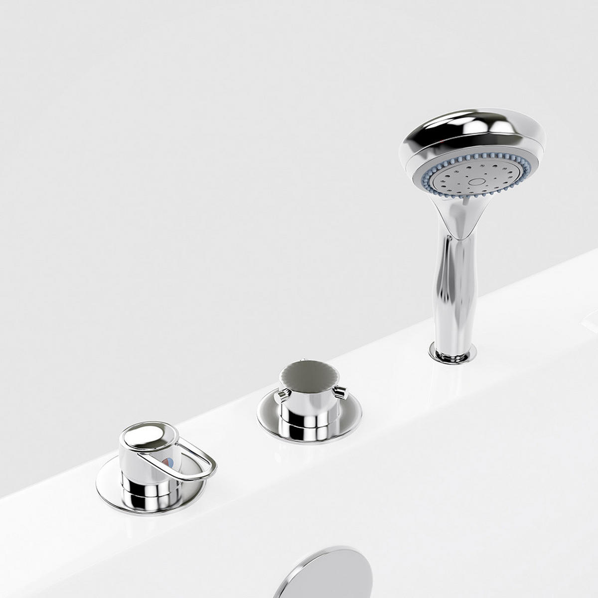 SENIORENBADEWANNE VITAL L - rechts, L - Weiß, Kunststoff (85/100/95cm) - Home Deluxe