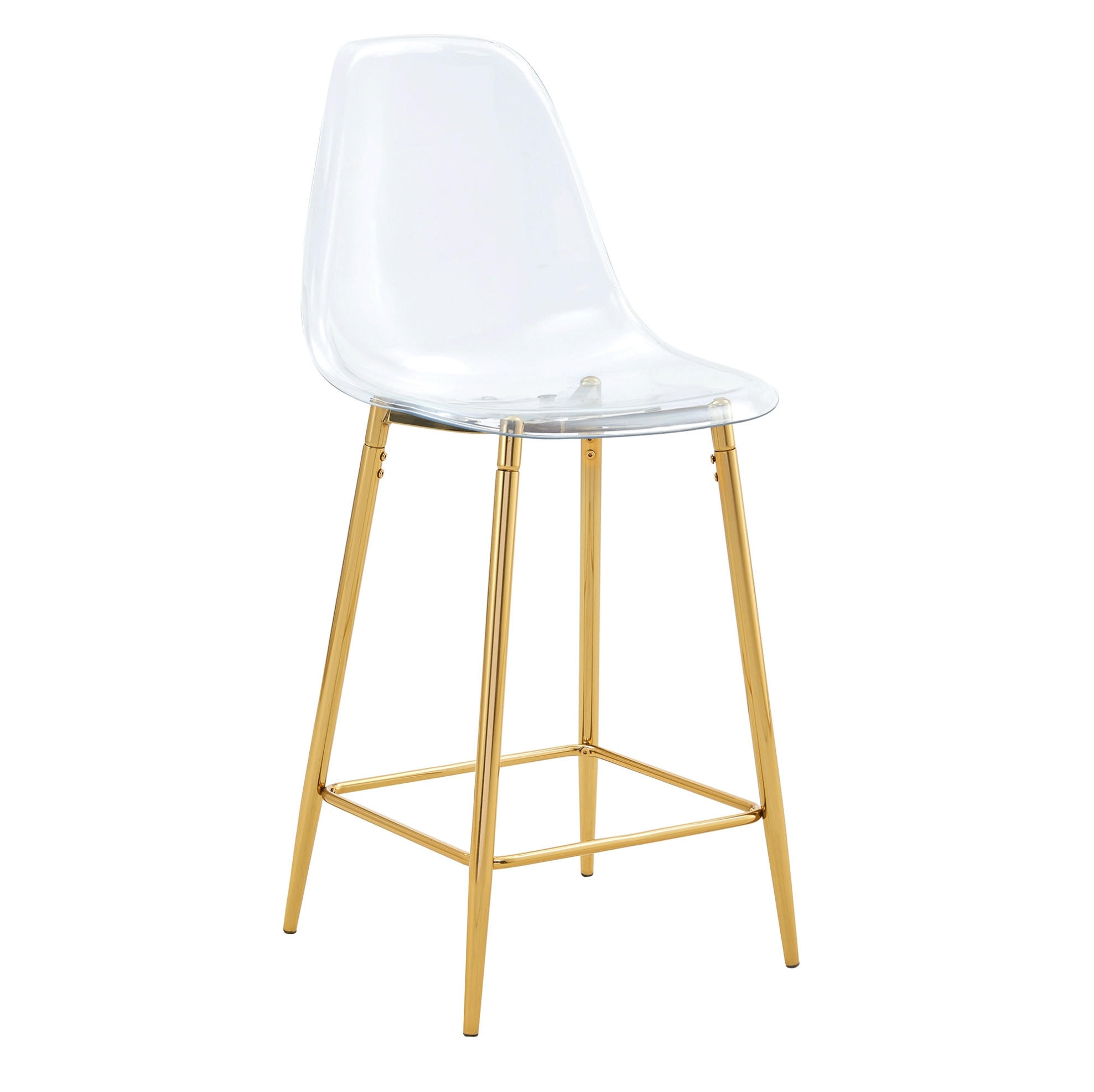 BARHOCKER Transparent 2er-Set mit Metallgestell Gold - Goldfarben, Metall (45/102/51.3cm) - Meubliv