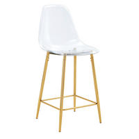 BARHOCKER Transparent 2er-Set mit Metallgestell Gold - Goldfarben, Metall (45/102/51.3cm) - Meubliv