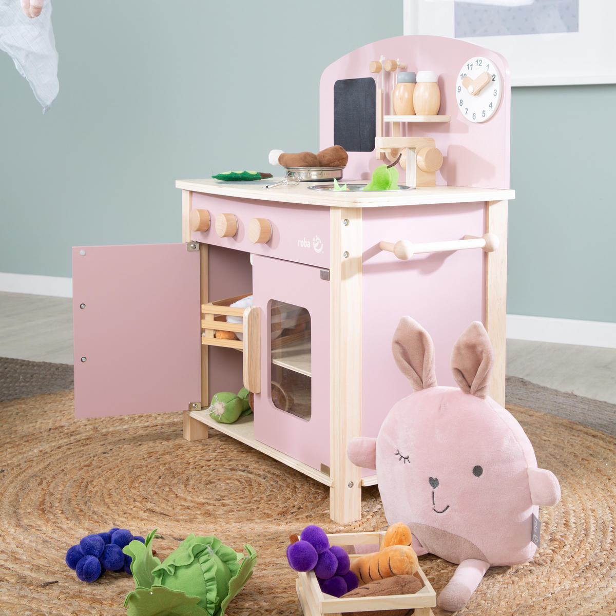 SPIELKÜCHE - Mauve, Holzwerkstoff (30/51.5/63cm) - Roba