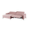 ECKSOFA LAISKA Pink Cord Relaxfunktion - Pink/Schwarz, Textil/Metall (282/177cm) - KAWOLA