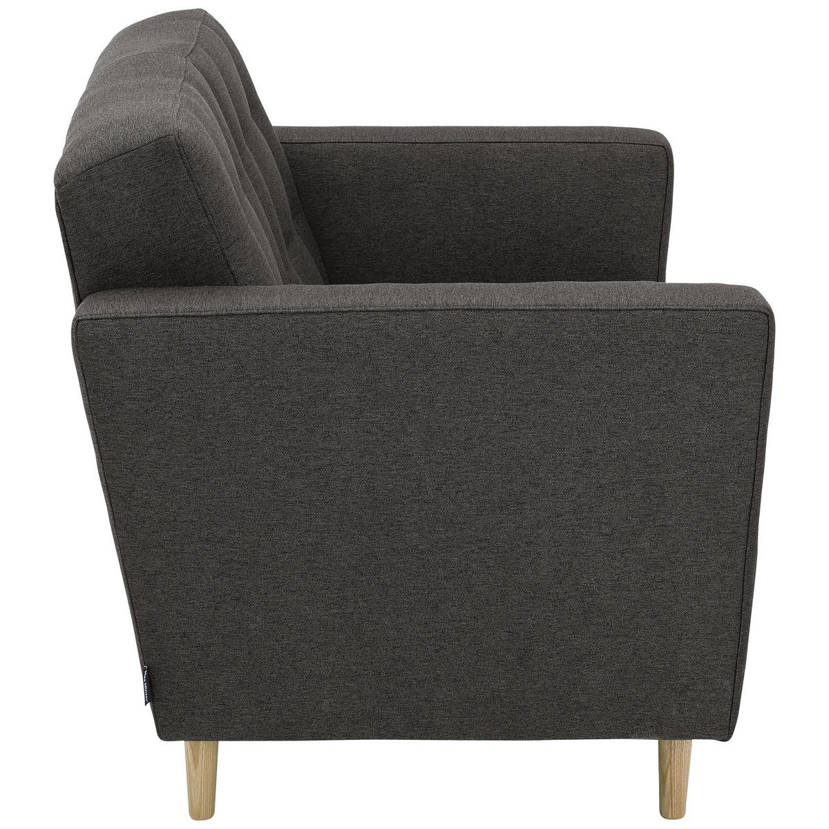 SOFA 2-Sitzer Kazia Flachgewebe anthrazit - Anthrazit, Kunststoff (128/81/83cm) - 58aufmkessel