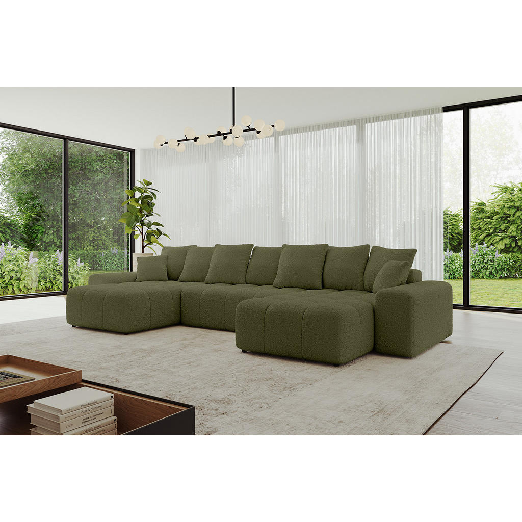 Thumbnail - Altdecor Wohnlandschaft, Grün, Textil, 6-Sitzer, 390x84x175 cm, Wohnzimmer, Sofas & Couches, Wohnlandschaften, Wohnlands...