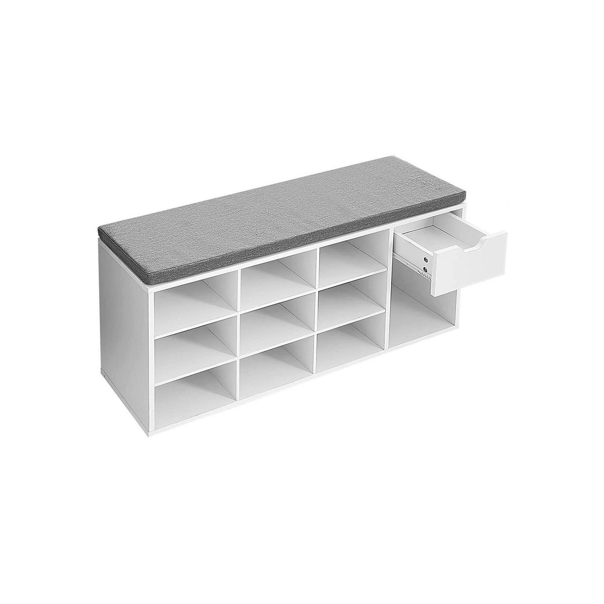 SCHUHBANK - Weiß, Holzwerkstoff (30/48/104cm) - Hansiro