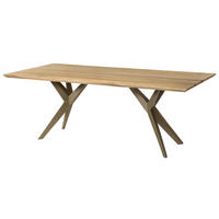 ESSTISCH Mango 180x90x76 natur lackiert / Epoxid schwarz, Sterngestell silber matt EPOXY - Naturfarben, Holz (180/90/76cm) - Massivmoebel24
