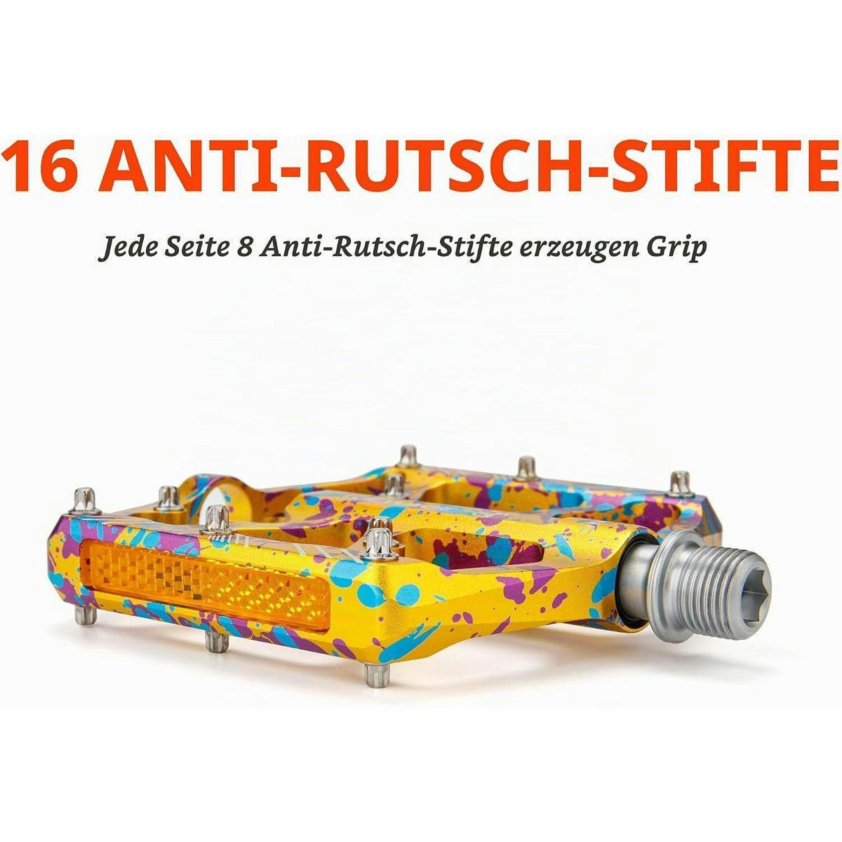 FAHRRADPEDALE mit Reflektoren Gold-Spritzlack - Multicolor, Metall (10.1/1.5/11.8cm)