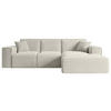 ECKSOFA Ottomane Rechts SERRA-L - 266x165x73 cm Hellgrau Cord - Hellgrau/Schwarz, Holzwerkstoff/Kunststoff (266/165cm) - ALTDECOR
