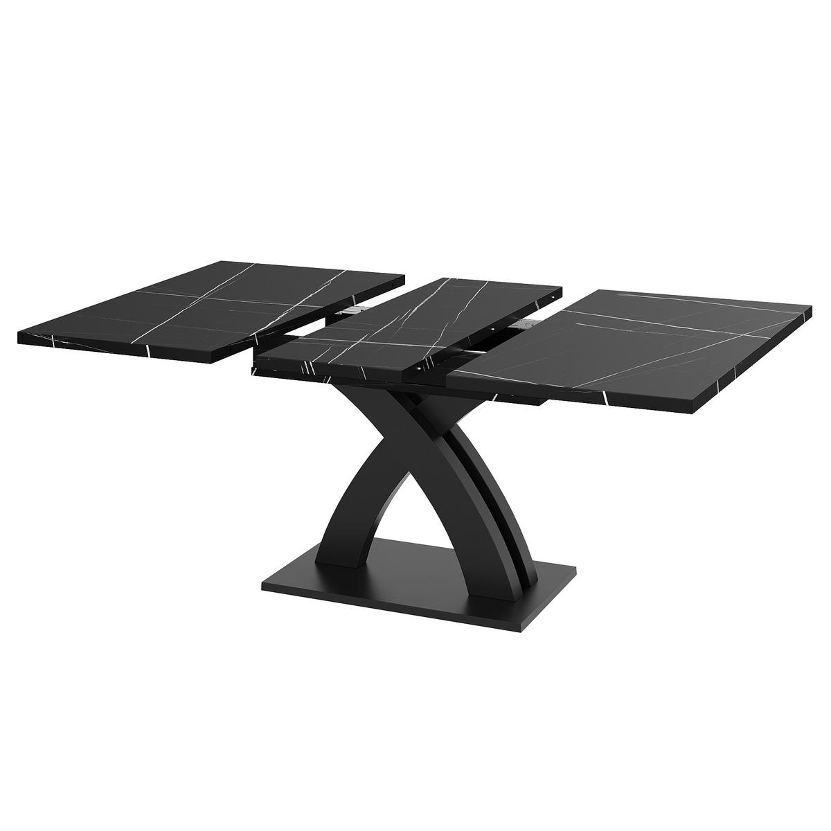 ESSTISCH ausziehbar 120-160 cm DE-39590 Schwarz - Schwarz, Holzwerkstoff (80/120/75cm) - ComfortXL
