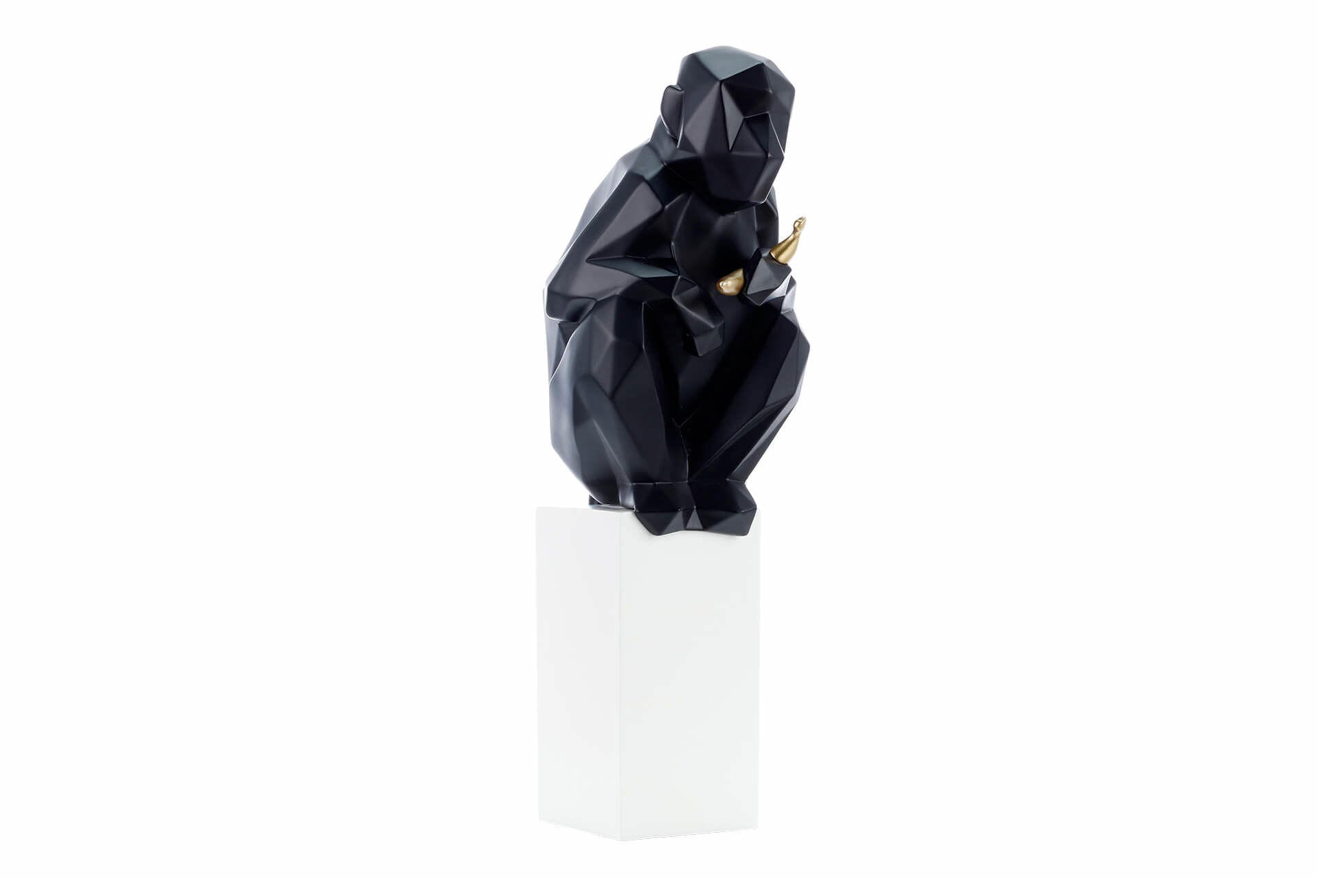 SKULPTUR Schwarz 66/21 cm - Schwarz, Stein (66/21/18cm) - KUNSTLOFT