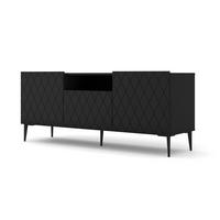 TV LOWBOARD Schwarz, Schwarz 145/60/40 - Schwarz, Holzwerkstoff (145/60/40cm) - RAUMHIRSCH FURNITURE